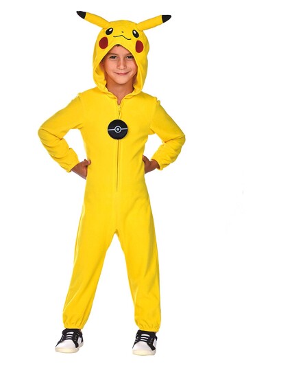 Amscan Pokemon Pikachu One Pieces With Hood 6-8 - Multi/patterned - 116-128