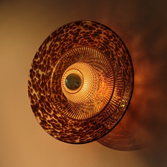 Vegglampe DESIGN BY US Disco Rama dimmbar Brun / Rust Stue Glass Design Brun / Rust