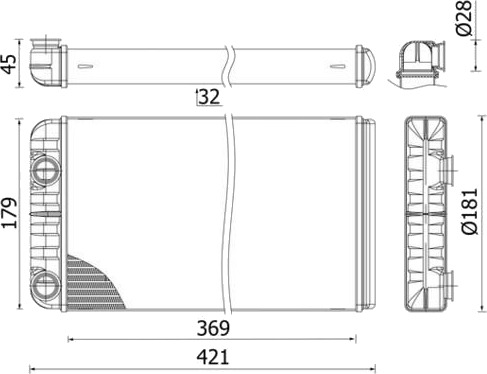 Varmeapparat register MAHLE AH 312 000S