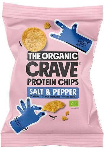 The Organic Crave Veganske Protein Chips M. Salt & Pepper Økologisk 75 gr The Organic Crave Veganske Protein Chips M. Salt & Pepper Økologisk 75 gr
