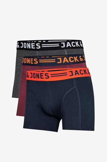 Jack & Jones Boxershorts 3 pk jacLichfield Trunks Rød
