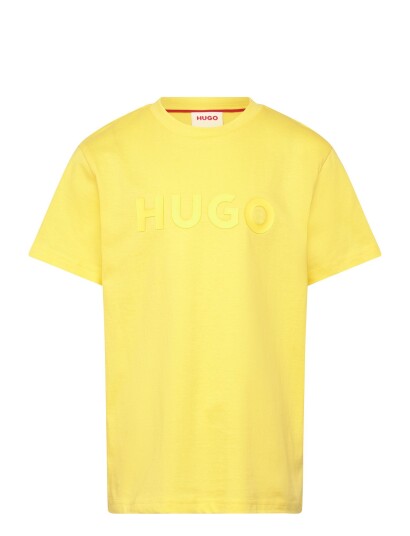 Hugo Kids Short Sleeves Tee Shirt Yellow 140 Hugo Kids Short Sleeves Tee Shirt Yellow 140