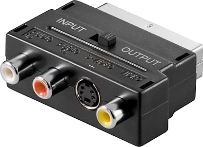 Av-Adapter Premiumcord Scart Rca Cinch X3 + S-Video Svart