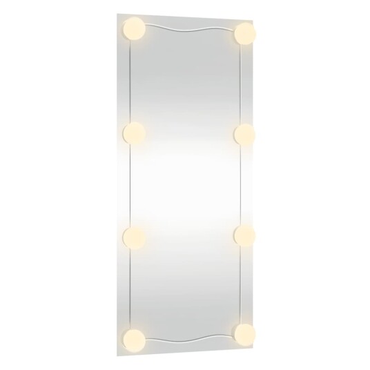 vidaXL Veggspeil med LED-lys 40x80 cm glass rektangel