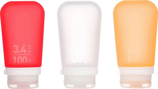 Humangear GoToob+ Silikon Reiseflasker Klar/Rød/Oransje 3-pk. Humangear GoToob+ Silikon Reiseflasker Klar/Rød/Oransje 3-pk.