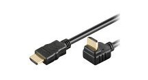 MicroConnect High Speed HDMI with Ethernet - HDMI-kabel med Ethernet - HDMI hann til HDMI hann - 2 m - 270°-kontakt