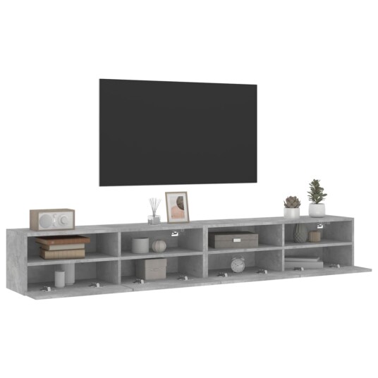 vidaXL Vegghengte TV-benker 2 stk betonggrå 100x30x30cm konstruert tre 8721012254732 vidaXL Vegghengte TV-benker 2 stk betonggrå 100x30x30cm konstruert tre 8721012254732