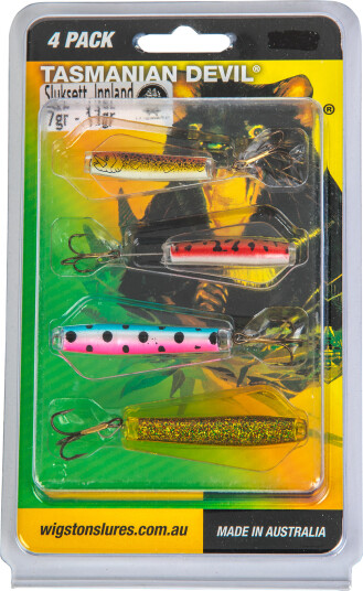 Fiskesluk - Sluksett - Tasmanian Devil - 7 & 13,5g - 4-pk Fiskesluk - Sluksett - Tasmanian Devil - 7 & 13,5g - 4-pk