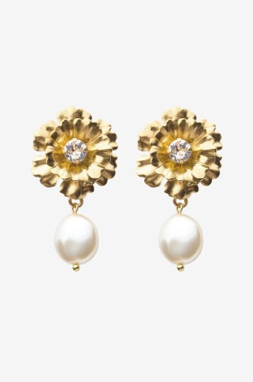 Caroline Svedbom   Øredobben Blossom Pearl Gold   Gull