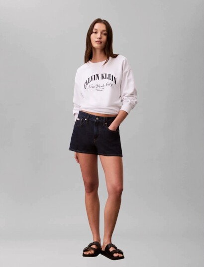 Calvin Klein Jeans Logo Graphic Crewneck Sweatshirt White S