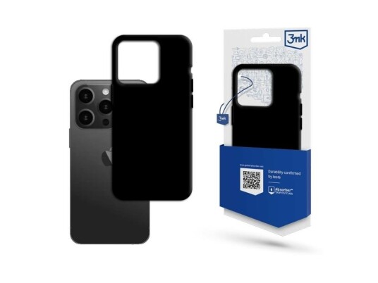 3Mk TPU Matt Deksel til iPhone 15 Pro - svart