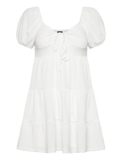 Gina Tricot Puff Sleeve Mini Dress - White - L