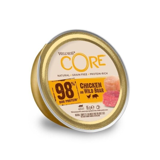 CORE 98% Kylling og Villsvin Våtfôr for Katter 85 g