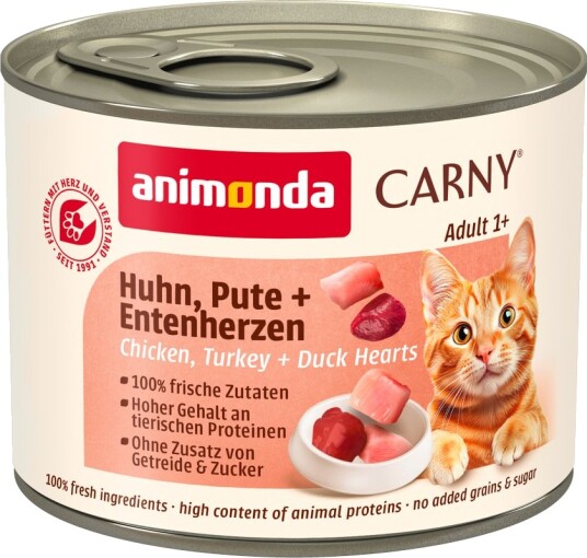 Animonda Carny Våtfôr Adult Og Andehjerter Kylling Kalkun 6 X 200 G