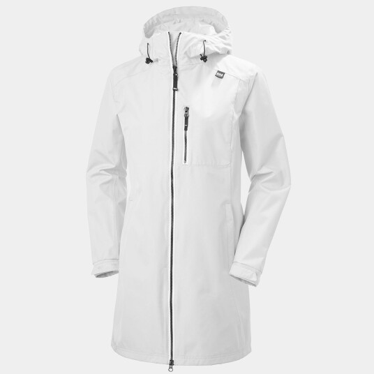 Helly Hansen Dame Lang Belfast 3/4 Length Regnjakke Hvit S Helly Hansen Dame Lang Belfast 3/4 Length Regnjakke Hvit S