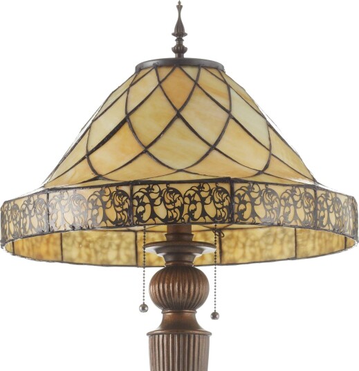 Clayre&Eef Tiffany gulvlampe DIAMOND Krem / amber Stue / spisestue Glass Tiffany Clayre&Eef Tiffany gulvlampe DIAMOND Krem / amber Stue / spisestue Glass Tiffany