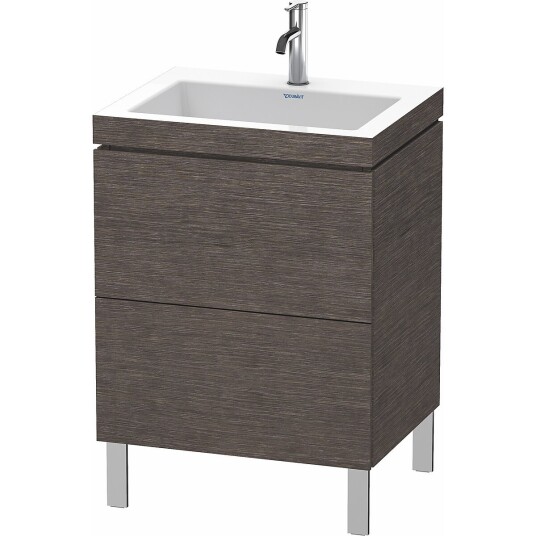 Duravit L-Cube Servantskap m/2 skuffer 600x698x480 mm Børstet Mørk Eik