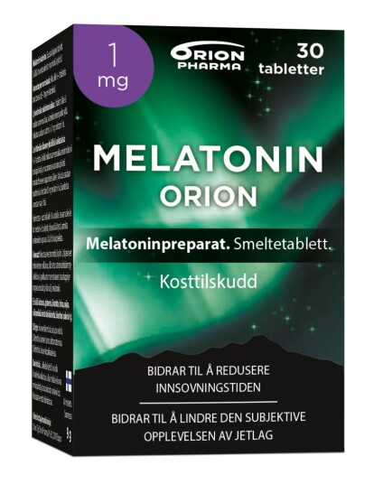 Orion Melatonin 1mg 30 smeltetabletter Orion Melatonin 1mg 30 smeltetabletter