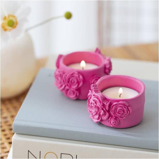 Creativ Company DIY-sett Lufttørkende Leire Telysholder Mini