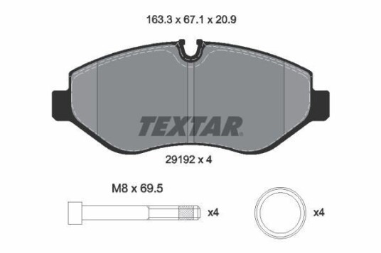 Bremseklosser TEXTAR 2919209 Bremseklosser TEXTAR 2919209