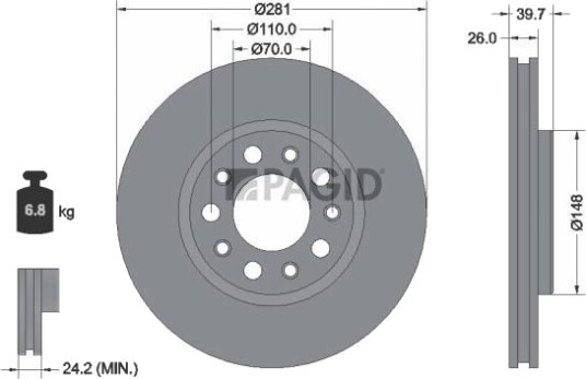 PAGID 55301NC Bremseskive
