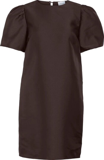 Vila Vishina 2/4 O Neck Short Dress/1/Pty/Ka COFFEE BEAN 34