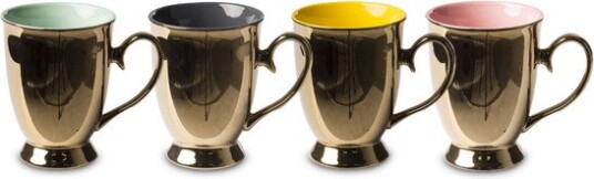 Pols Potten Legacy kopp 12 cm 4 stk gull/flerfarget