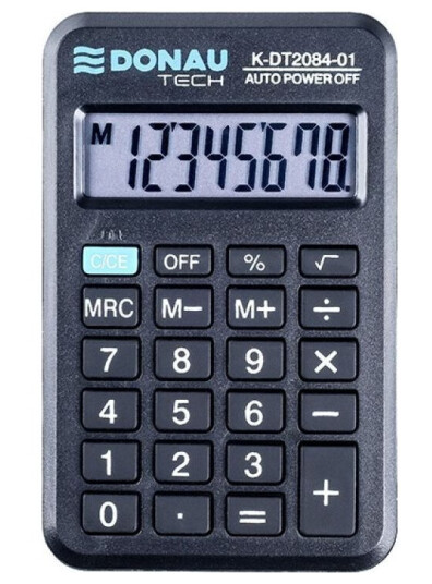 Donau-Kalkulator Donau Tech Lommekalkulator, 8-Sifret. Display, Dimensjoner 97X60x11 Mm, Sort Donau-Kalkulator Donau Tech Lommekalkulator, 8-Sifret. Display, Dimensjoner 97X60x11 Mm, Sort