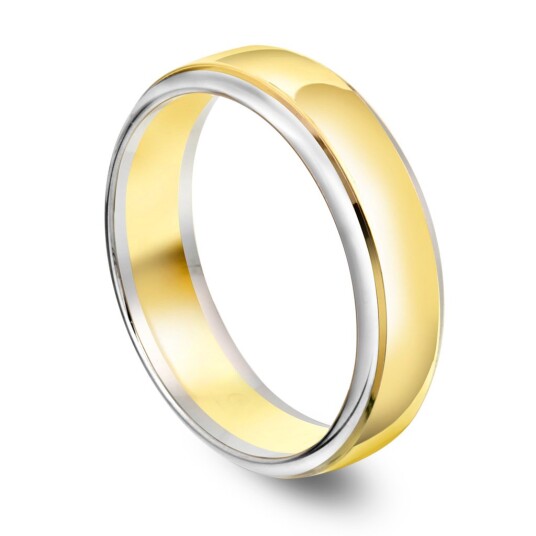 Giftering i 585 gult og hvitt gull | 5,5 mm bredde