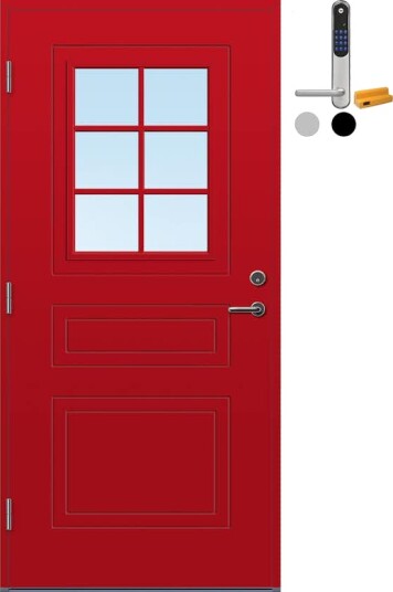Ytterdør Bygg1 Stryn Cotswold med Yale Doorman Classic Home