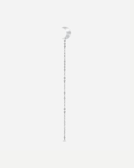 Half Moon Chain Stud Left Silver