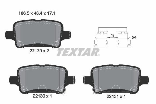 Bremseklosser TEXTAR 2212901