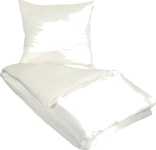 Ensfarget sengetøy   Hvitt sengesett   100% silke   Butterfly Silk sengetøy