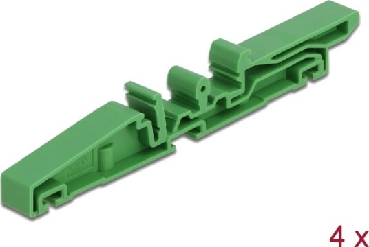 Delock DIN-skinneklips 115mm Grønn Pakke med 4 stk Delock DIN-skinneklips 115mm Grønn Pakke med 4 stk