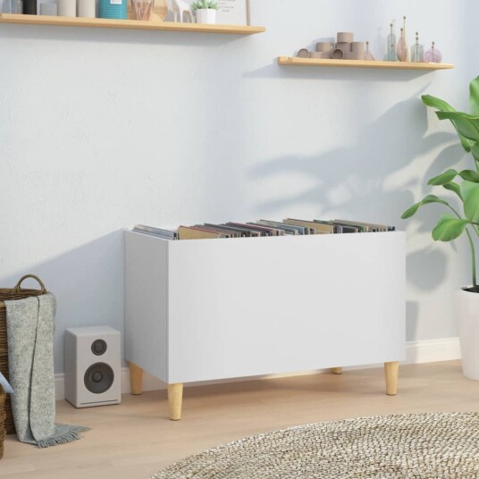 Hifi benk hvit 74,5x38x48 cm konstruert tre