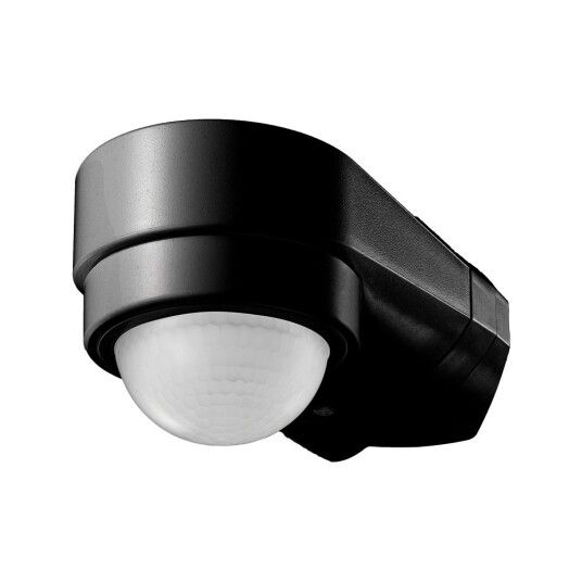 Sensor for hushjørne svart bevegelsessensor   justerbar hjørnemontering IP65 maks:600W LED