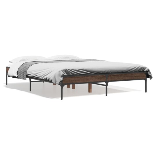  Sengeramme brun eik 120x200 cm konstruert tre og metall 8721012985513