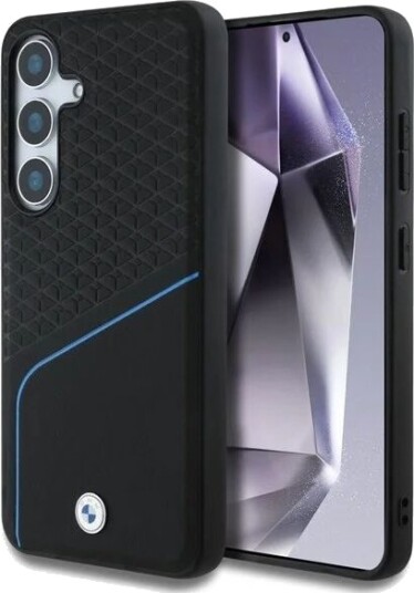 BMW Leather Textured and Smooth MagSafe Case for Samsung Galaxy S25 Black
