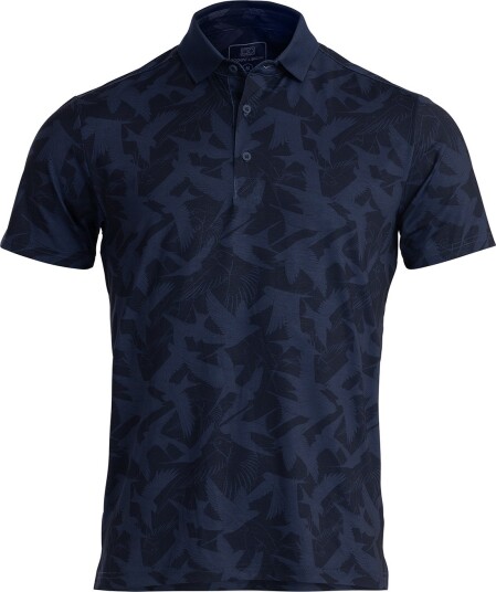 Bogeys & Birdies M Tech Pique Birdie AOP Blå Golf pologenser herre Navy X Small