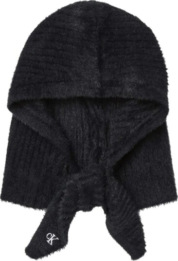 Calvin Klein Fuzzy Rib Balaclava - BLACK - One Size