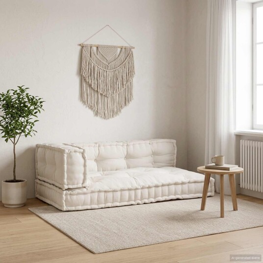 vidaXL Palle sofa pute 3 stk. Stoff Krem 120 x 80 x 34 cm