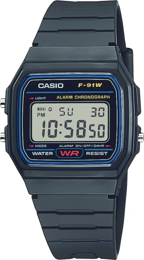 Casio Klokke Casio Klokke F 91W 1Yer Retro Style Universal