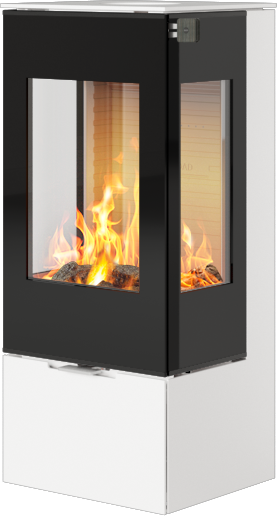 Rais Nexo 100 hvit vedovn med sideglass og glassdør Rais Nexo 100 hvit vedovn med sideglass og glassdør