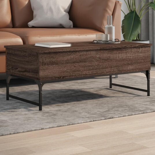  Salongbord brun eik 100x50x40 cm konstruert tre og metall 8721012479197