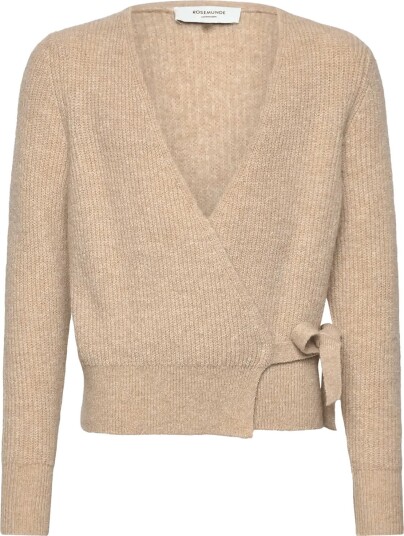 Rosemunde Kids Rktinker Wool Blend Ls Wrap Cardigan   OAT MEAL MELANGE   164
