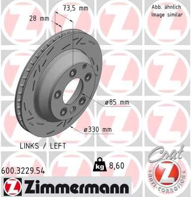 Bremseskive ZIMMERMANN 600.3229.54