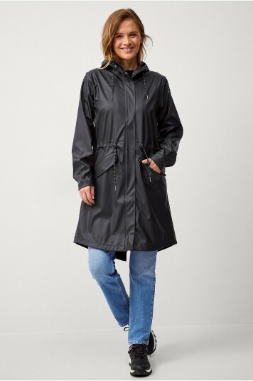 Áhkká   Regnparkas Rain Waist Parka PU   Svart