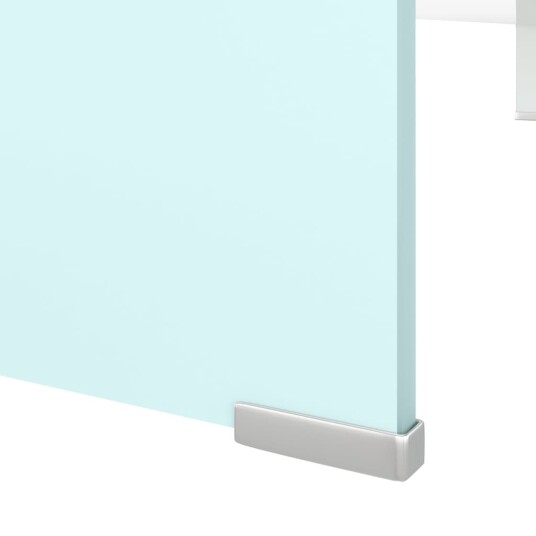vidaXL TV-benk glass hvit 110x30x13 cm vidaXL TV-benk glass hvit 110x30x13 cm