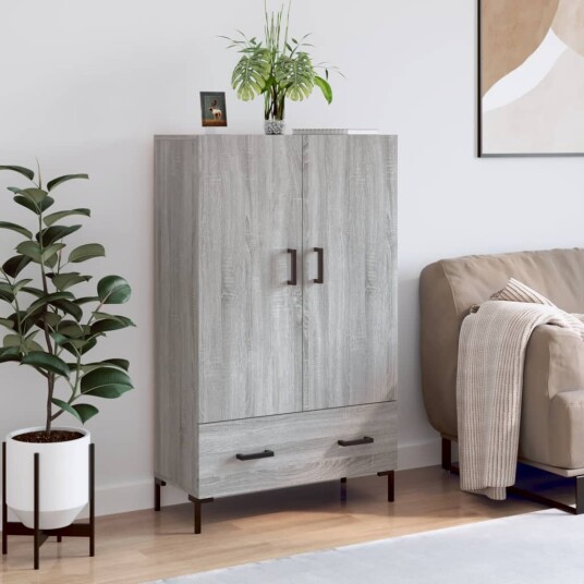 vidaXL Highboard grå sonoma 69,5x31x115 cm konstruert tre
