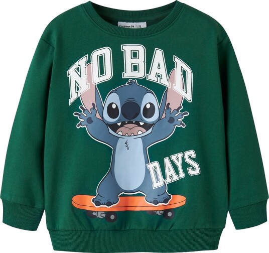 Name It Collegegenser NmmAlonso Stitch Evergreen Name It 6 år (116) Collegegenser Grønn Hvit Oransje
